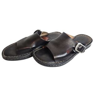Born Leather Sandals Buckle Slides Womens Size 9 W3521 Handcrafted Open Toe